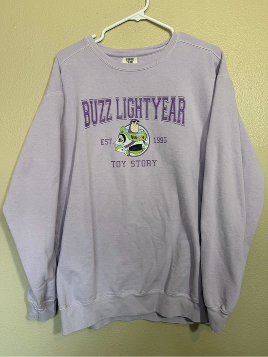 Comfort Colors Tops - Toy Story Buzz Lightyear Varsity Graphic Sweatshirt Lilac Comfort Colors retro